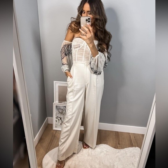 ZARA SATIN EFFECT FULL LENGTH DART PANTS - Picture 3 of 10